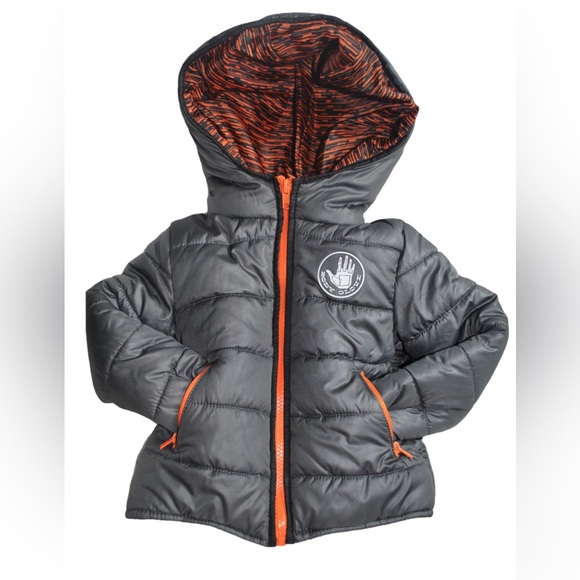Toddler Body Glove Gray and Orange puffer Jacket Size 2T - Picture 3 of 7